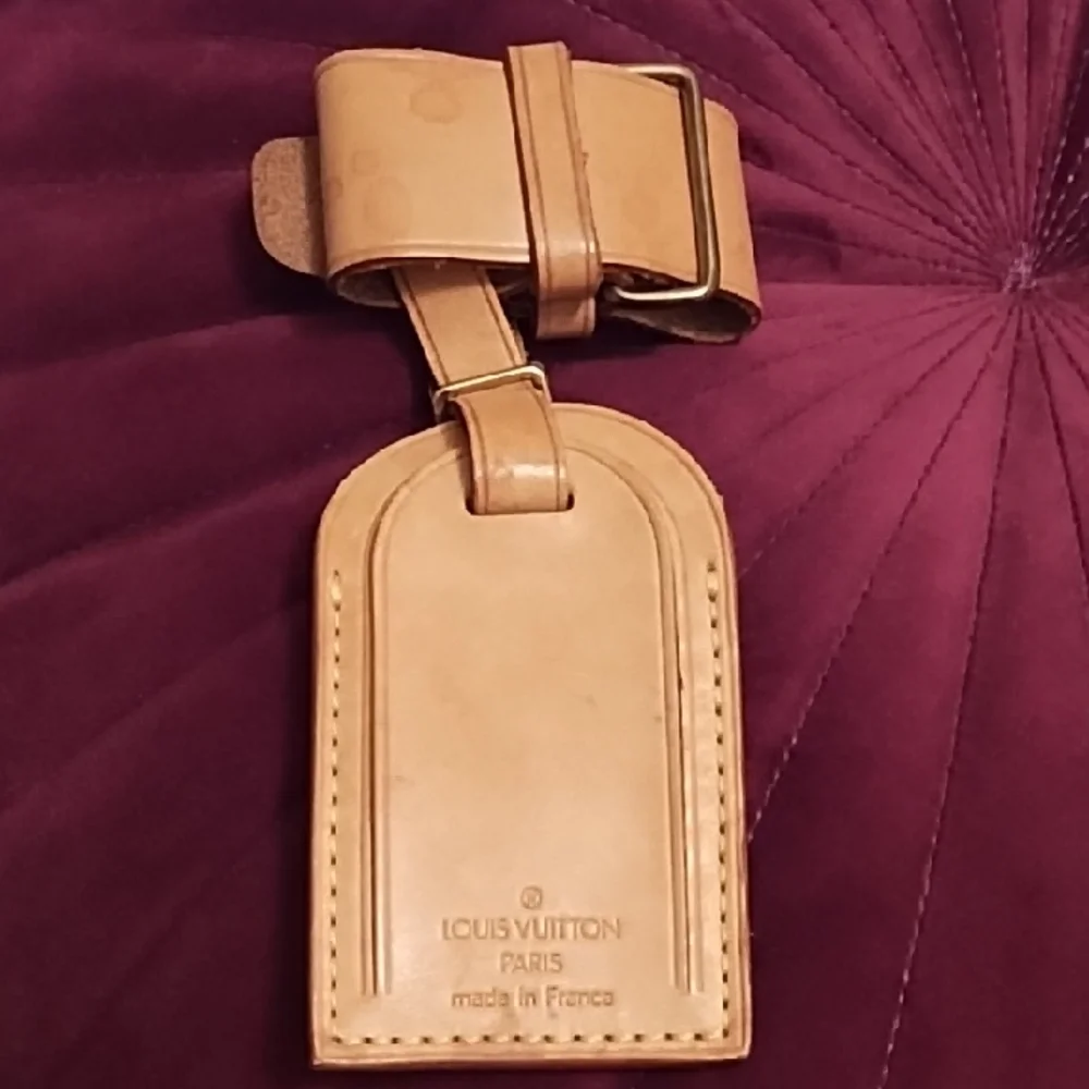 Louis Vuitton Tan Leather Travel Luggage Tag & Poinet Handle